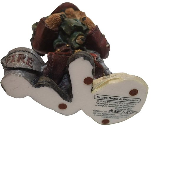 Boyds Bears Elliot The Hero Statue 1996 Bearstone Collection 2280 Firefighter - Picture 3 of 11